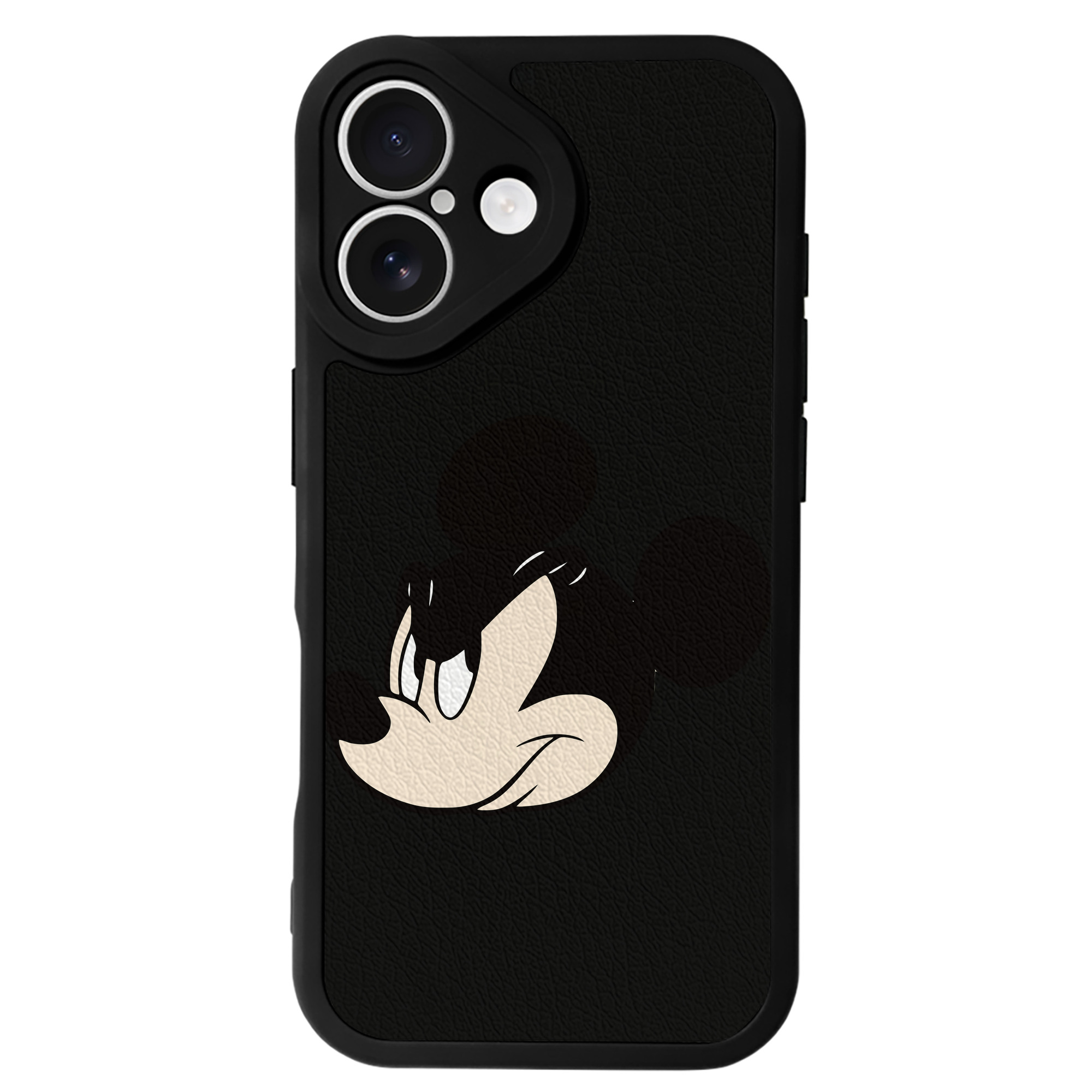 （画像用） ミッキーマウス Mickey Mouse 【iPhone 16シリーズ対応】シリコンスマホケース（レザー調） 材質：シリコン